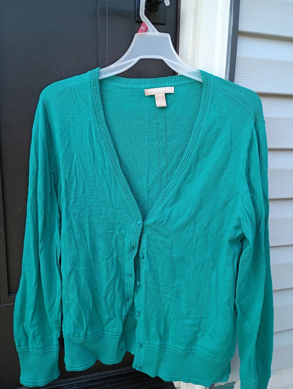 Banana Republic Teal V-Neck Button Cardigan
